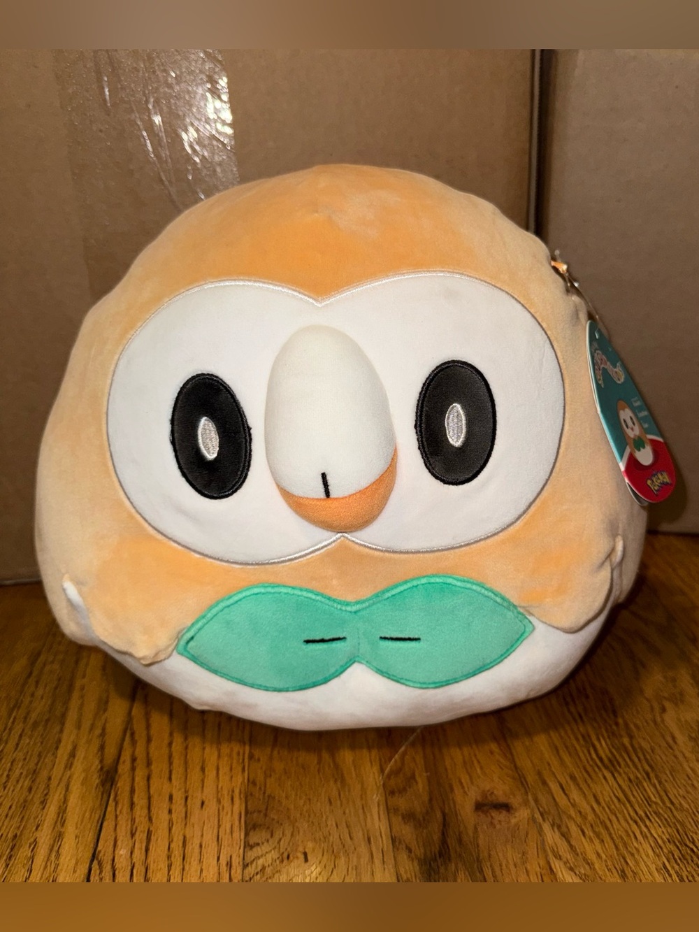 Squishmallows Rowlet Plush - Peach, White & Green